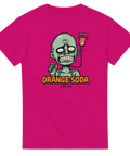 Mörk internetmyt som cartoon-tryck med texten Day 15 – cerise t-shirt