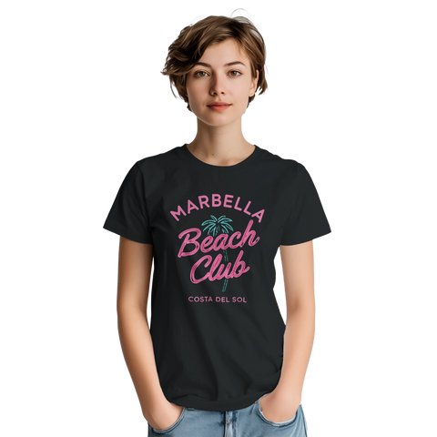 Marbella textmotiv vit t-shirt herr