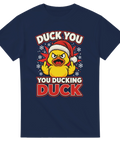 Rolig jultröja med texten Duck You You Ducking Duck och anka