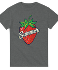 Mörkgrå t-shirt med grafiskt sommartryck i kaxig vintagestil