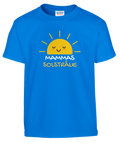 Blå t-shirt för barn med grafiskt tryck av en solstråle