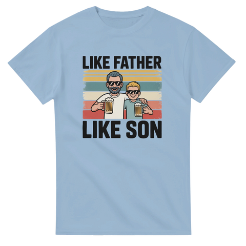 Vintage inspirerat tryck med far och son i solglasögon – t-shirt