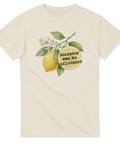 Vintageinspirerat citronmotiv med satirisk text – stilren t-shirt