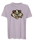Lila oversized t-shirt med Billy Badger – arg grävling som röker cigarr