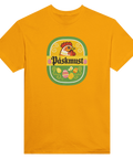 T-shirt i gult med lekfullt och färgglatt påskmustmotiv i retrostil