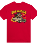 Röd t-shirt med hotrod-motiv för raggare