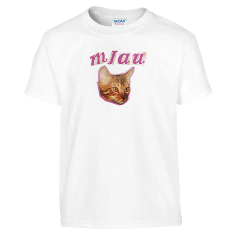 T-shirt Barn - Mjau – t-shirt med unikt designtryck
