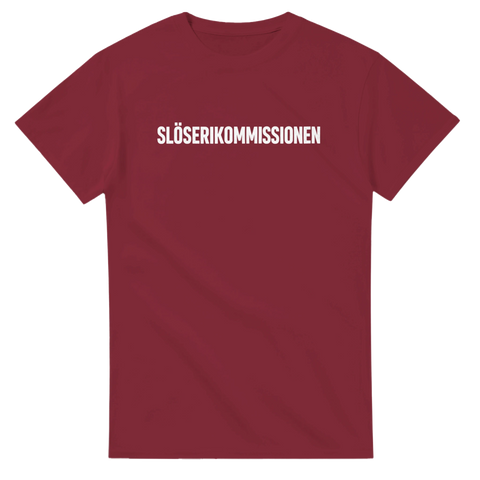 Kaxigt politiskt statement med texten Slöserikommissionen – grafisk t-shirt