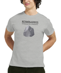 Stenbumling med text "KOMBARRIS GÖTEBORGSKA FÖR 'STENBUMBLING'" på grå t-shirt.
