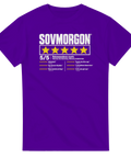 Humoristiskt citat-tryck med betygsskala för sovmorgon på lila t-shirt
