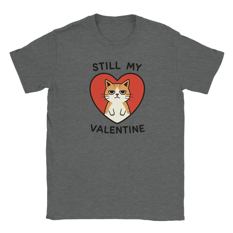 Mörkgrå t-shirt med grafiskt motiv av en katt med attityd