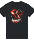 Illustrerad t-shirt med kaxigt motiv av supporter som tänder bengal