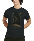 T-shirt med absintmotiv och skelett i hög hatt