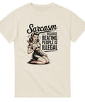 Klassisk pin-up grafik med ironiskt budskap om sarkasm – retro t-shirt