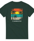 Somrigt motiv med palmer i solnedgång – vintage t-shirt för semester och resa