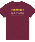 Stilrent motiv med lexikon-tema för nyblivna pensionärer – grafisk t-shirt