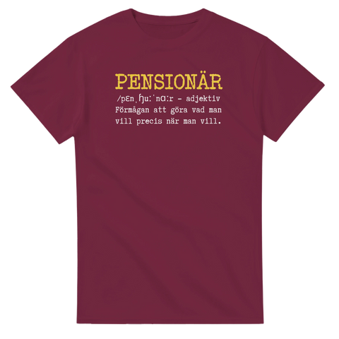 Stilrent motiv med lexikon-tema för nyblivna pensionärer – grafisk t-shirt