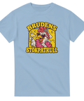 T-shirt med en festglad höna i slöja och texten Brudens stökpatrull