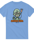 Grafisk design inspirerad av skräck och experiment – ljusblå t-shirt