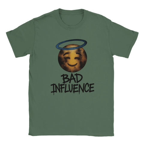 T-shirt med emoji med gloria och texten "Bad Influence"