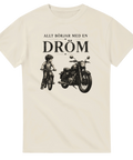 Nostalgiskt MC-motiv med texten Allt börjar med en dröm – retro t-shirt