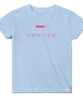 Ljusblå t-shirt med ironiskt budskap för bebisar och småbarn