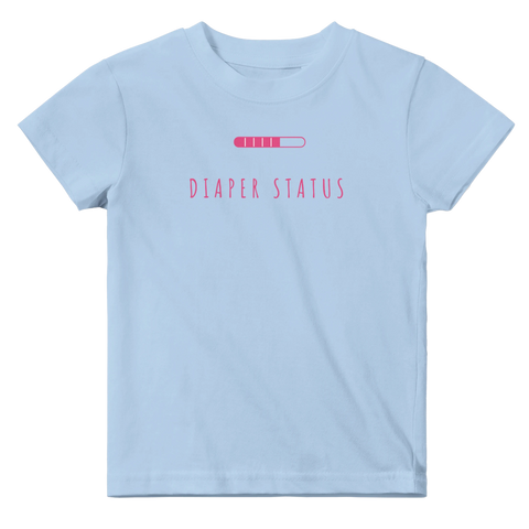 Ljusblå t-shirt med ironiskt budskap för bebisar och småbarn