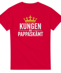 Kaxigt tryck med texten Kungen av Pappaskämt i sliten vintagestil