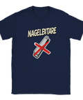 Marinblå t-shirt med grafiskt motiv som hyllar dåliga vanor