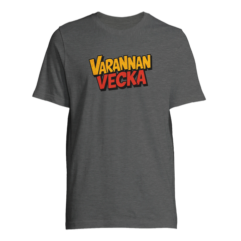 Gråmelerad t-shirt med ett ironiskt budskap om delad vårdnad