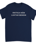Tröja med text Riktiga män luktar bensin