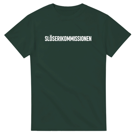 Modern illustration av Slöserikommissionen – t-shirt med politisk satir