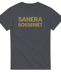 Svensk politisk t-shirt med texten Sanera Sosseriet – mörkgrå melerad