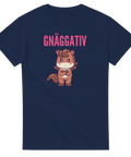 Gnäggativ motiv med en arg liten häst – marinblå t-shirt