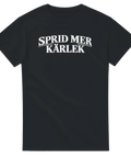 Retro typografi med texten Sprid mer kärlek på svart t-shirt