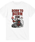 T-shirt med Billy Badger i hot rod och texten "Born to Burn", perfekt för raggare och bilentusiaster