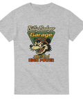 T-shirt med Billy Badger-figur och texten Hot Rod High Power, perfekt för raggare och hot rod-entusiaster