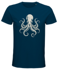 Ekologisk herr-tshirt i figursydd passform med detaljerat bläckfiskmotiv