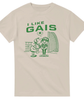 Vintage fotbollsdesign med lekfull karaktär – sandfärgad GAIS t-shirt
