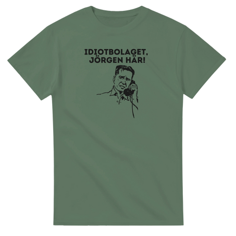 Arbets­humor t-shirt med text Idiotbolaget