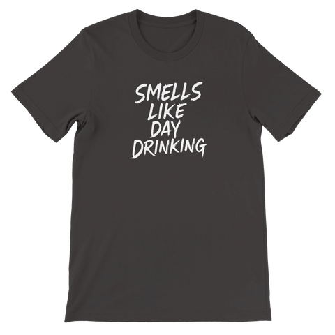T-shirt med skämtsam textdesign i vit penseldragstil