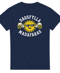 Grafisk illustration av en sol med solglasögon och ölglas – rolig t-shirt