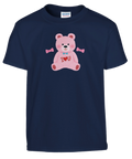 Illustration av en söt nalle med texten I Love U – mörkblå barn t-shirt