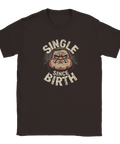 Brun t-shirt med självironiskt motiv av en gråtande man i retrostil