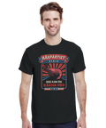 Räkpartiet logotyp och slogan Oss kan du räkna med på svart t-shirt