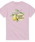 Estetiskt tryck av citronträd och ironisk text om influencers – grafisk t-shirt