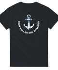 sjömansinspirerad t-shirt Draggen svart med vitt ankarmotiv