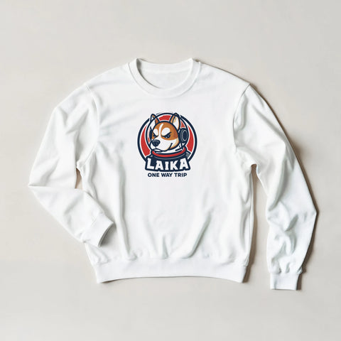 Stilren sweatshirt med trycket Laika One Way Trip i modern streetwear-stil