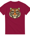Vintageinspirerat tryck av en tiger med texten mama tiger i glasögonen