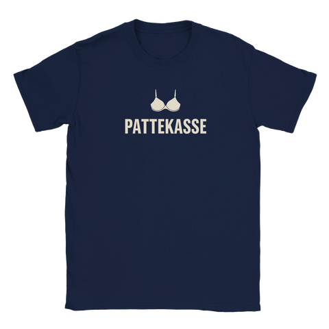 Mörkblå t-shirt med en absurd och lekfull illustration av underkläder